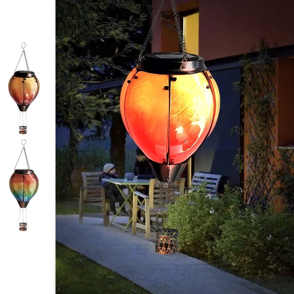 Viflosae Backyard Decor Solar Lights Outdoor Hot Lantern Solar Outdoor Garden Lamp Iron Glass Hand Lamp Garden Decorative Wall Lamp for Housewarming Gift