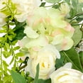 thumbnail image 6 of Northlight Hydrangea and Ranunculus Artificial Floral Eucalyptus Wreath - 23" - Cream and Green, 6 of 9