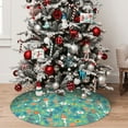 thumbnail image 5 of Lsque Mushrooms and Flowers Print Christmas Tree Skirt, Tree Skirt with Ties or Velcro, Perfect for Holiday Decorations, Halloween, and New Year-48", 5 of 7