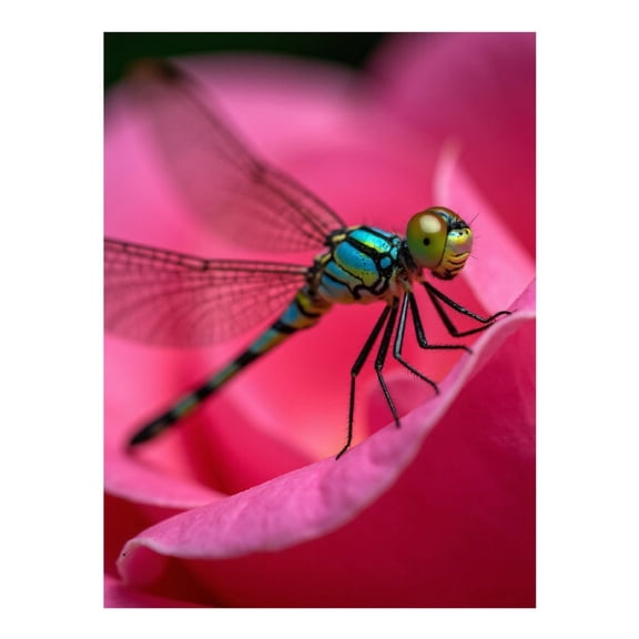 Diamond Art Kit for Adults, Vibrant Dragonfly On Pink Flower Diamond Painting for Adults Beginners, DIY Diamond Art Painting Kits, 5D Diamond Painting Crafts for Home Decor 12x16 Frameless