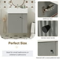 thumbnail image 4 of Noble House 21.6" Floating Bathroom Vanity with Ceramic Sink, Right Side Storage, Wave Door & Black Handle, Gray, 4 of 12