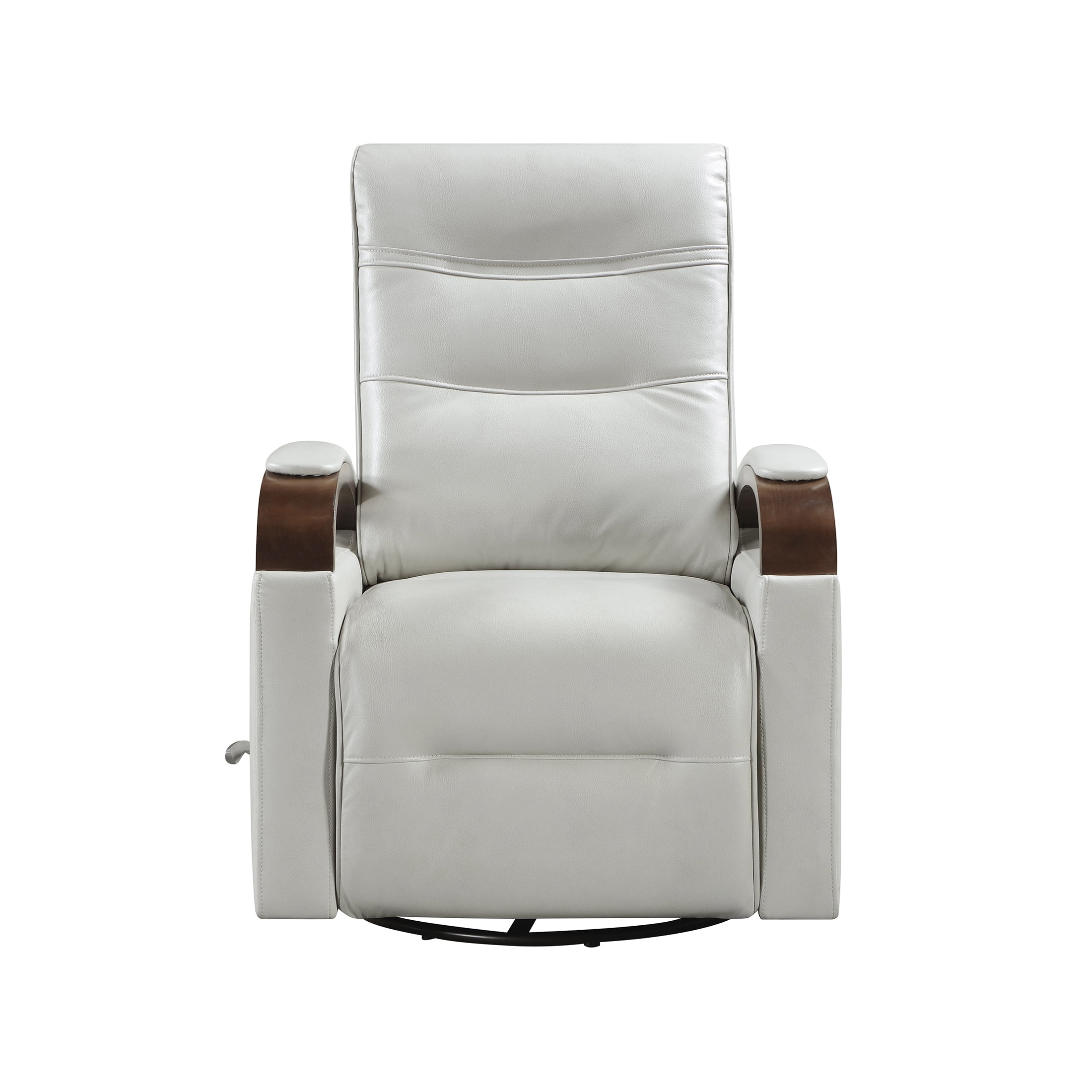 OakvillePark Goldenmere Faux Leather Swivel Glider Reclining Chair, Smoke