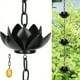 thumbnail image 4 of Cadena de lluvia de cobre para canaletas, 2,4 metros, diseño de colibrí, decorativa para exteriores con 9 copas, acabado metálico resistente a la oxidación., 4 of 6