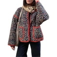 thumbnail image 1 of LOVZFMLL Vestes pour Femmes, Veste Matelassée Courte, Imprimé Floral Vintage, Ouverte devant, Légère, Courte, 1 of 7