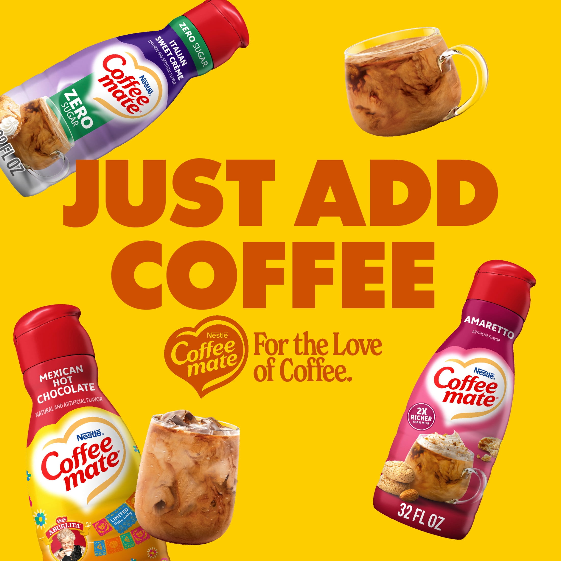 Coffee mate Mexican Hot Chocolate Flavored Coffee Creamer Cinco de Mayo Food, Non Dairy, Gluten Free, 63 Servings 32 fl oz​