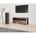 thumbnail image 6 of 61" Brown Solid Wood Cabinet Enclosed Storage Distressed TV Stand, 6 of 6