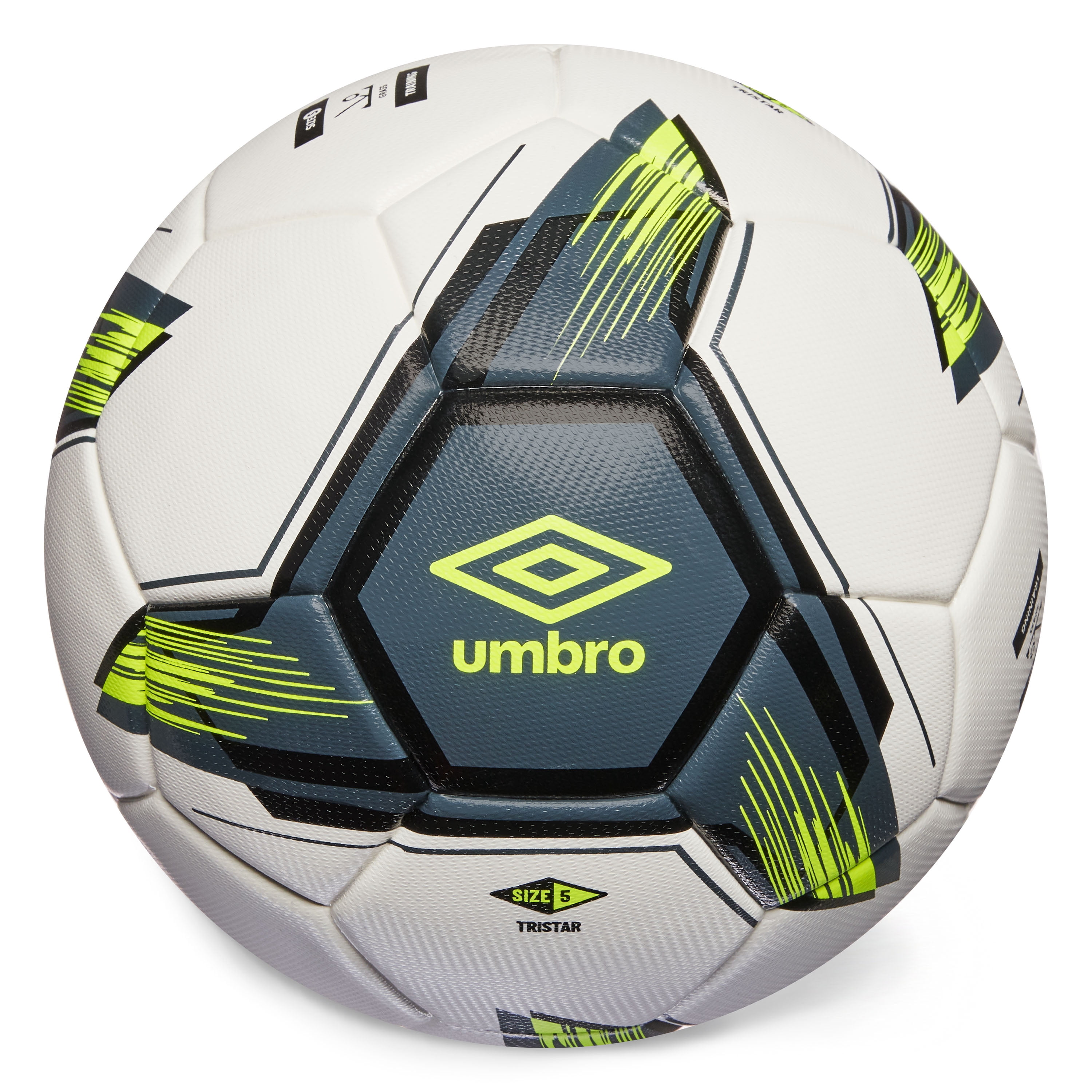 Umbro Tristar Size 5 Adult and Teen Soccer Ball, White/Gray/Yellow
