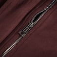 thumbnail image 6 of Dasayo Suede Coats for Women Brown Crop Bomber Barn Zip up Collared Jacket Womens Jacket L, 6 of 9