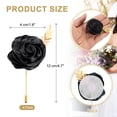 thumbnail image 2 of 4 piezas de Ramilletes de Rosa Negra Botones de Flor con Hoja para Boda (4.7 x 2 Pulgadas), 2 of 6