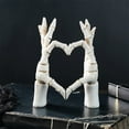 thumbnail image 5 of Skeleton Hands Statue,Heart Hands Sculpture,Hand Gesture Desk Statues Love Ornaments,Heart Shape Finger Gesture Sculpture Decor for Bookshelf/Coffee Desktop/Halloween Decorations-A, 5 of 6
