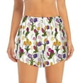 thumbnail image 3 of Uemuo Tulips Flowers Pattern Women's Athletic Shorts High Waisted Running Shorts with Liner Pockets Gym Elastic Workout Shorts-X-Large, 3 of 9