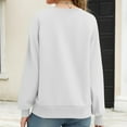 thumbnail image 5 of CQONEPT Women Oversized V Neck Sweatshirts Casual Fleece Long Sleeve Pullover Fall Loose Fit Sweater Tops White L, 5 of 7