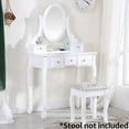 thumbnail image 2 of ViscoLogic Ivoire Miroir en Bois Maquillage Vanité Table Blanc, 2 of 6