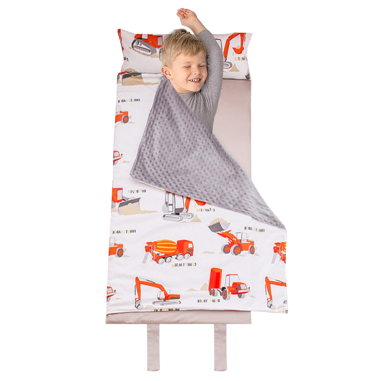 Calsmiace Toddler Nap Mat With Removable Pillow For Toddler Boys And Girls Measures 57 X 25 Inches Cotton Lightweight And Soft Ideal For Preschool