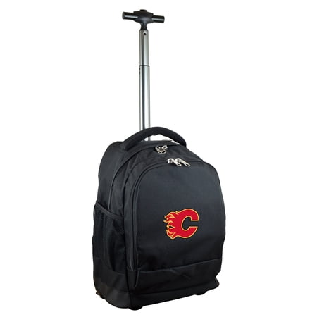 Black Calgary Flames 19 Premium Wheeled Backpack