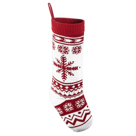 

Veki 18inch Christmas Decorations Christmas Sock Bag Knitted Socks Large Christmas Sock Bag Pendant Front Porch Column Wrap