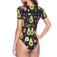 thumbnail image 4 of Gaeub Avocado Love Women'S Short Sleeve One Piece Swimsuit Sexy High-Waisted Bodysuit For Swimming, Beach, Sports - X-Large, 4 of 9
