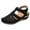 Black, variant on Flat Sandals for Women Close Toe Comfortable Adjustable Ankle Strap Strappy Fishman Slip on Casual Summer Driving Shoes for Beach Travel Red Size 8