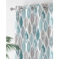 thumbnail image 2 of Leaves Specimens Thermal Insulated Blackout Curtains for Bedroom 45 Length Teal Green Grey White Background Room Darkening Curtain 1 Panel Grommet Window Curtain Drape for Living Room Nursery Room, 2 of 7