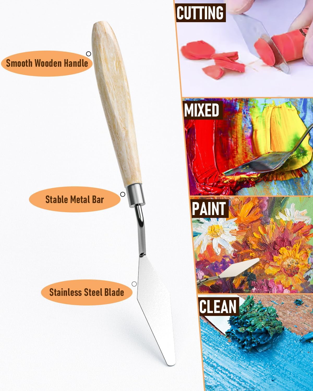 26pcs Paint Brush Set, Professional Paintbrushes with Paint Spatula and Cloth Roll, Craft Paint Brushes for Acrylic Painting, Oil, Watercolor, Gouache, Art Supplies for Artists and Beginners