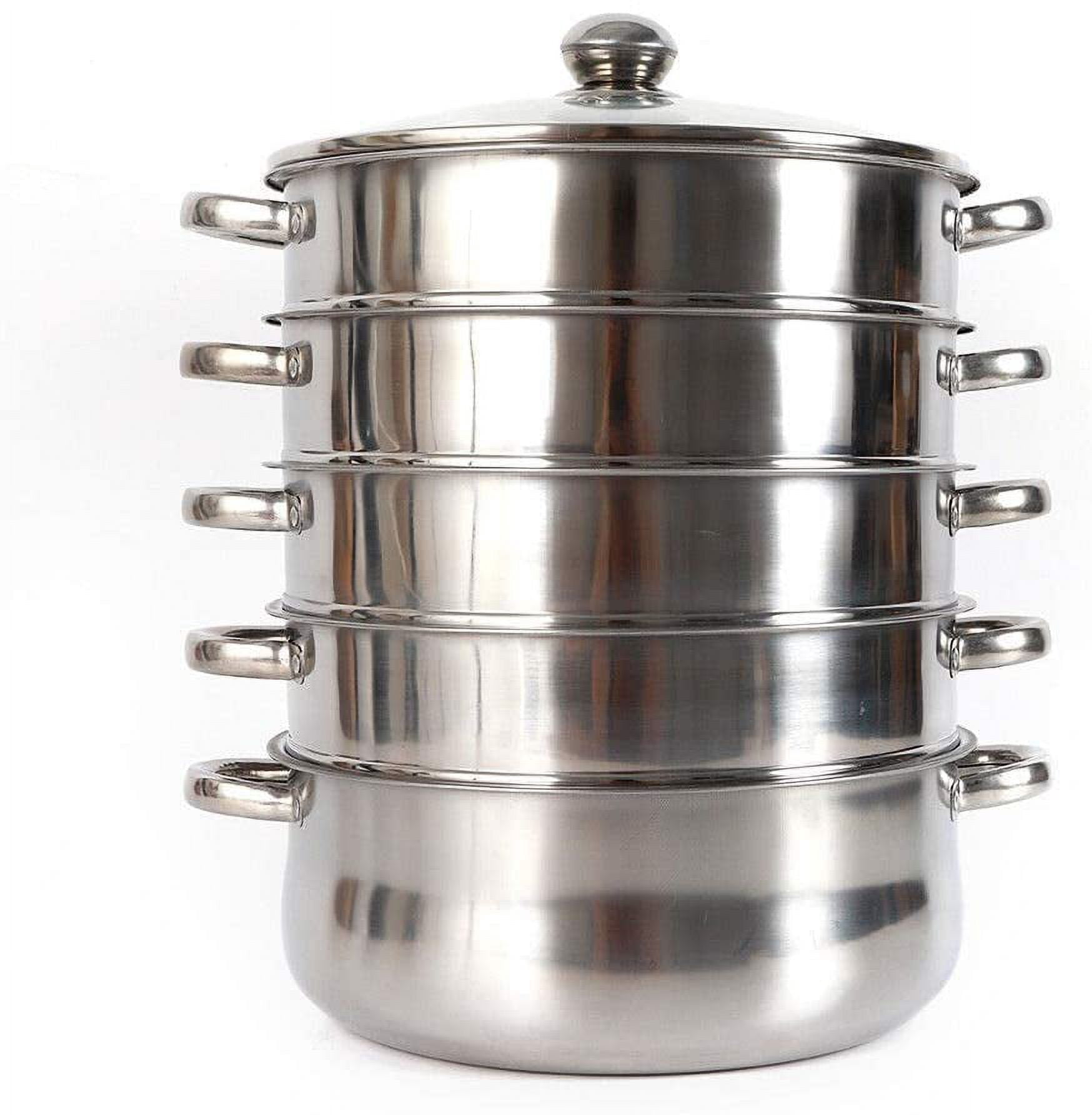 5-Tier Stainless Steel Steamer, Multi-Layer Cookware Pot with