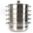 thumbnail image 2 of 5-Tier Stainless Steel Steamer, Multi-Layer Cookware Pot with Handles on Both Sides, 2 of 4