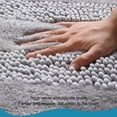 thumbnail image 3 of Bewildely Alfombra de baño antideslizante de poliéster, tejida a máquina, resistente a la nieve, absorbente de agua y antideslizante. Juegos de accesorios de baño Gris claro 50*80 cm, 3 of 5