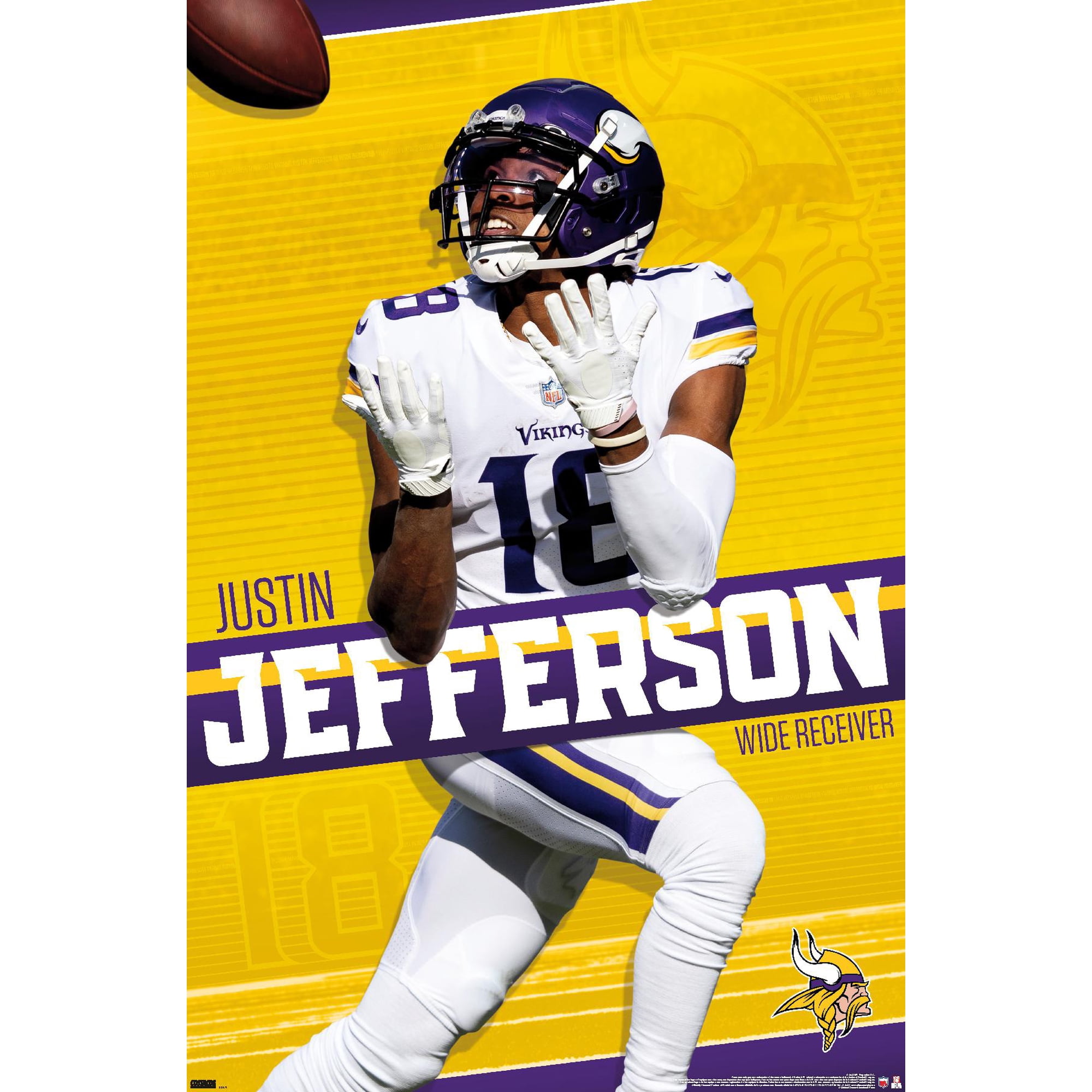 NFL Minnesota Vikings - Justin Jefferson 22 Wall Poster, 22.375" x 34"