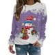 thumbnail image 4 of Sudadera con estampado de muñeco de nieve de Navidad para mujer, Jersey informal de manga larga con cuello redondo, talla grande, otoño e invierno, 2023, 4 of 4