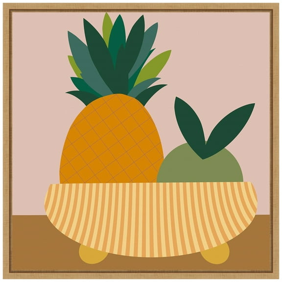 Amanti Art Graphic Fruit Bowl III Framed Canvas Wall Art Print