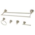 thumbnail image 6 of Kingston Brass BAH8213478PN Concord 5-Piece 24-Inch Dual Towel Bar Bathroom Accessory Set in Polished Nickel, 6 of 6