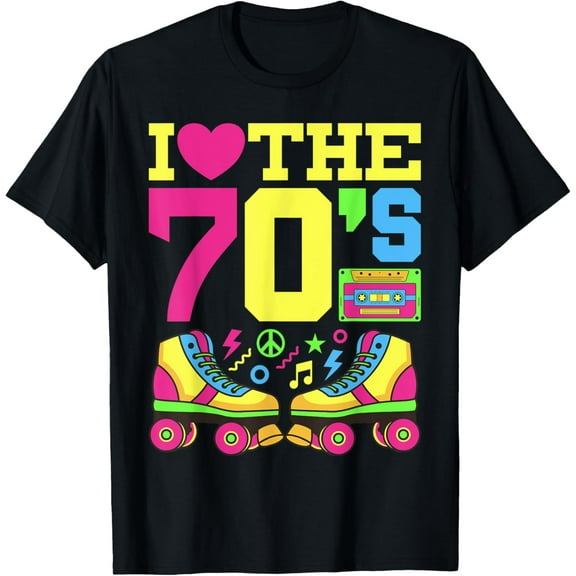 Heart 70s 1970s Fashion Theme Party Outfit Seventies Costume T-Shirt
