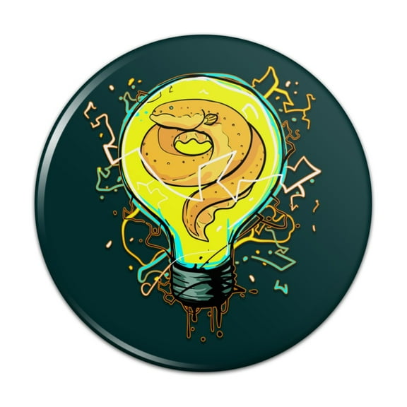 Electric Eel In Light bulb With Electricity Pinback Button Pin