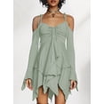 thumbnail image 2 of Osfvolr Women'S Halloween Costumes Off-Shoulder Butterfly Fairy Cosplay Party Handkerchief Flowy Midi Dress Mint Green XL, 2 of 7