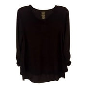 Grace Elements Womens Size Small 3/4 Sleeve Top, Black