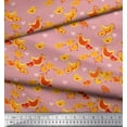 thumbnail image 2 of Soimoi Poly Georgette Fabric Heart,Hen & Chick Cartoon Decor Fabric Printed Yard 52 Inch Wide, 2 of 3
