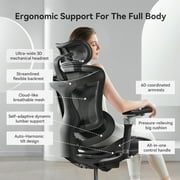 SIHOO Doro C300 Pro Ergonomic Chair Dual Seat Back Support Wide Deep Seat Computer Chair with Dynamic Lumbar Support-Black