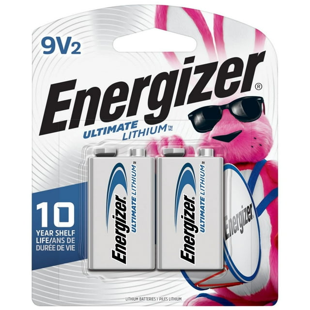 Energizer Lithium 9V Batteries (2 Pack), Lithium 9 Volt Batteries