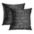 thumbnail image 1 of BOSDECO Retro 'Do Something Today That Your Future Self Will Thank You for' Hand Lettering Quote on Chalkboard PillowCase Pillow Cover 16x16 inch Set of 2, 1 of 1
