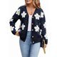 thumbnail image 1 of Cárdigan con Estampado Floral para Mujer, Larga, Abertura Frontal, Botones, Cuello en V, Tejido de Punto. Negro XL, 1 of 10