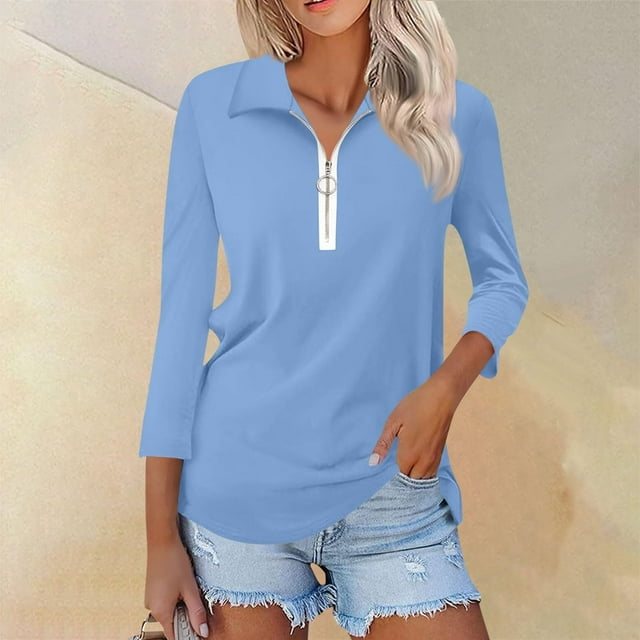 DecSea Women's Shirts Long Sleeve 1/4 Zip Quick Dry Workout Hiking Athletic Shirts Rash Guard