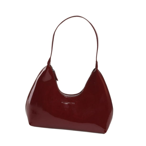 Bolso de Hombro para Mujer Fernando de Cuero PU Rojo Oscuro