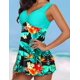 thumbnail image 3 of Traje de baño de 2 piezas para mujer, pantalones cortos con cinturón para el vientre, cuello en V, camiseta sin mangas, conjunto de traje de baño 2XL ER, 3 of 3