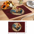 thumbnail image 6 of Farm Rooster Placemats Set of 4 Boho Farmhouse Animals Floral Pattern Place Mats Indoor Wipeable Table Mats Washable Cloth Dining Table Placemats for Kitchen Holiday Party Home Decor 13x19 Inch, 6 of 9