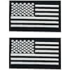 Lakesstory 2 Pcs Black Tactical American Flag Patches – Hook and Loop Sew-On Embroidered US Flag Applique for Backpacks, Jackets, Hats, Pants & Military Uniforms
