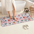 thumbnail image 4 of Pioneer Flower Floral Print Pattern Bathroom Rugs Mat, Non Slip Microfiber Bathroom Rug with Rubber Backing, Soft Mats for Bathroom Floor Tub Shower, 24"x60", 4 of 5