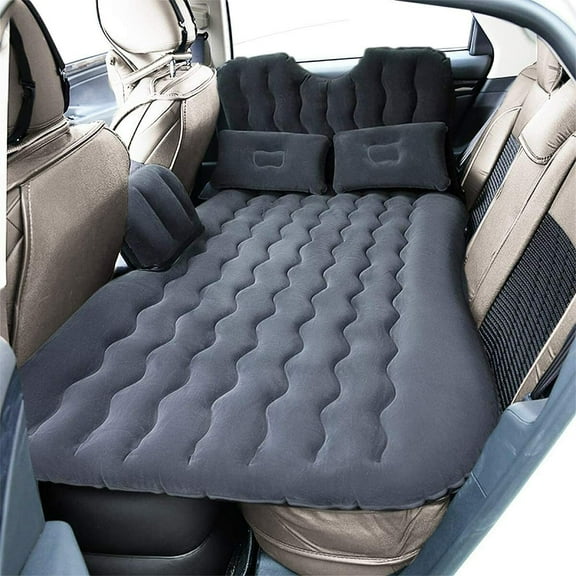 YEXJ Inflatable Travel Car Air Mattress Back Seat Bed and Rest W/Pillows Pump and Bag, Features-Inflatable, Black