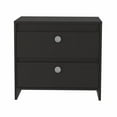 thumbnail image 4 of Modern and Minimalist Black Two Drawer Nightstand, 4 of 6