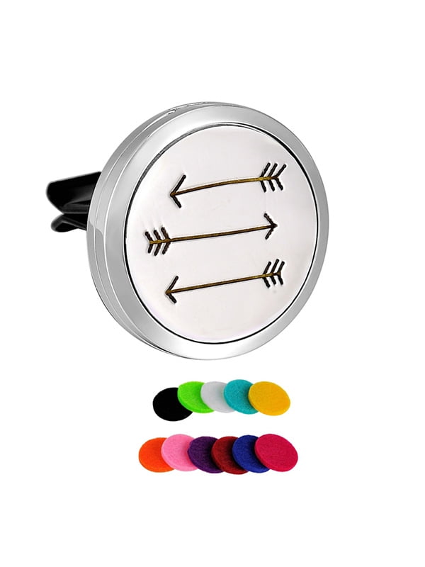 Arrow Round Car Vent Aromatherapy Perfume Essential Oil Diffuser Locket Necklace by Valyria