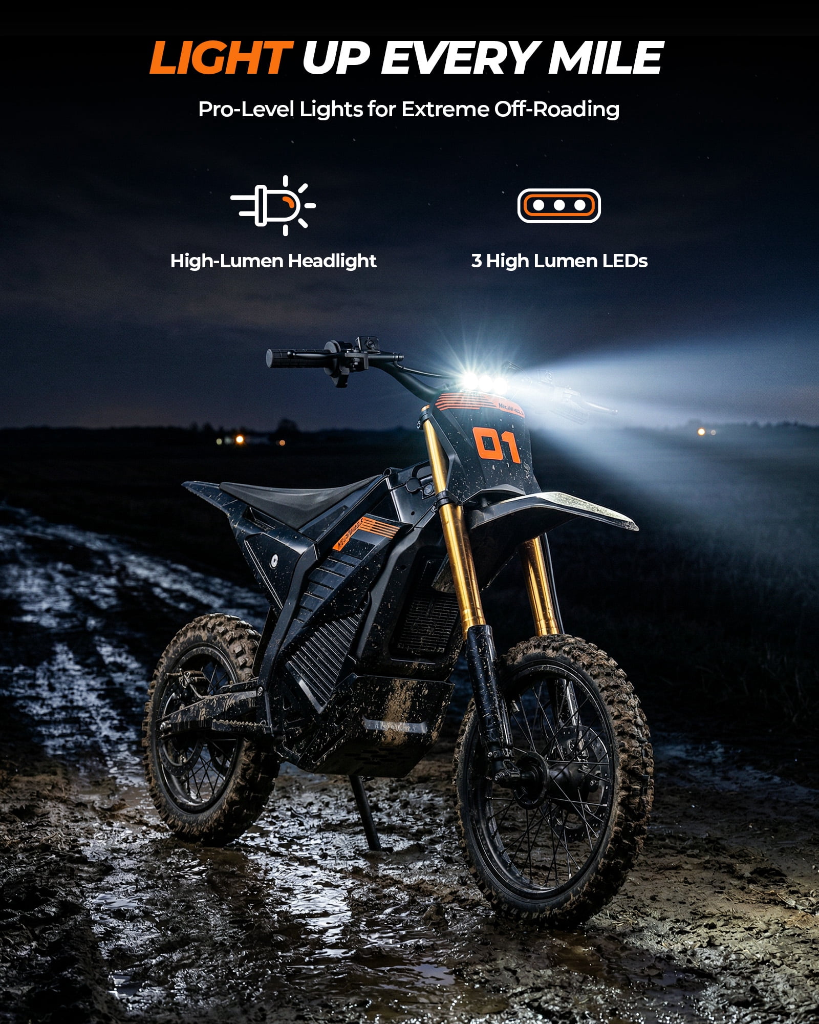 GOLUCKY Electric Dirt Bike for Teens Age 13+, 6000W Peak , 42MPH & 72 Miles Electric Mountain Bikes, 60V/30AH Battery, 14"/17" off-Road Tire, Full Suspension Mountain off-Road E Dirt Bike